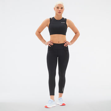 NEW BALANCE WOMENS BLACK  SPORTS BRA(WB21110)