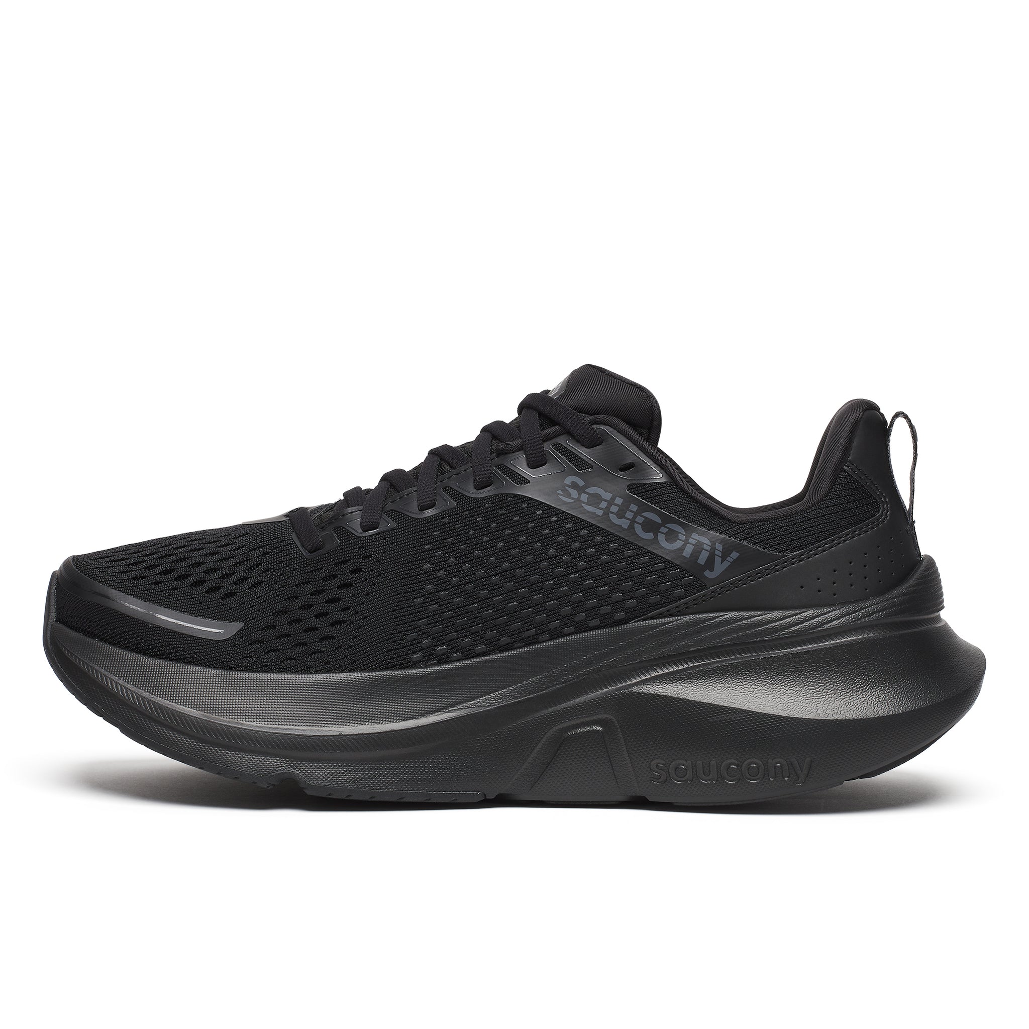 Saucony Men Guide 17 Running Shoes  Pwrrun+ Black/Black