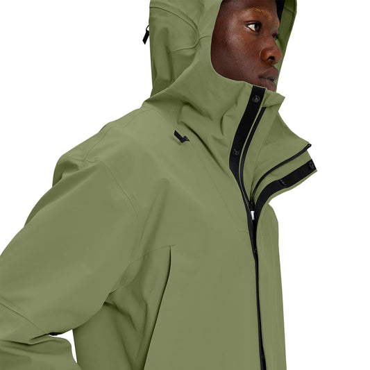 ON Men Green Polyester Blend Hooded Parka Coat Parka Coat