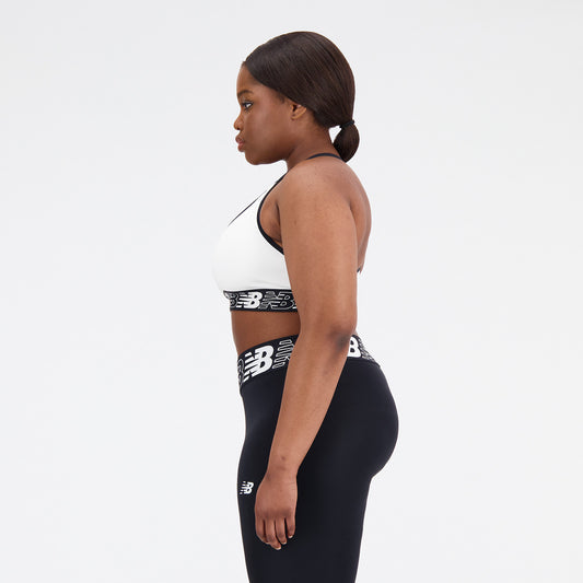 New Balance White Woman's Sports Bra-WB11034
