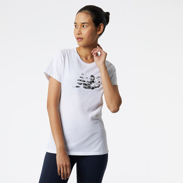 New Balance White Woman's Tshirt-WT21804