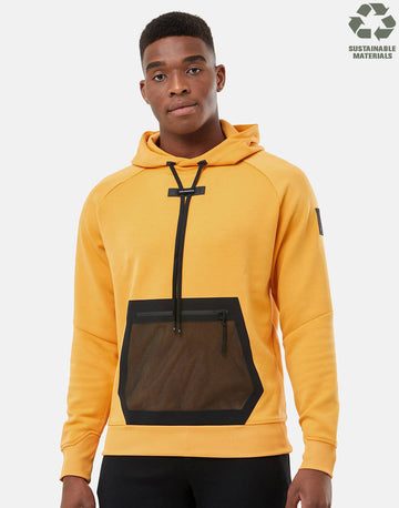 ON Men Yellow Cotton Blend Hood Hoodie