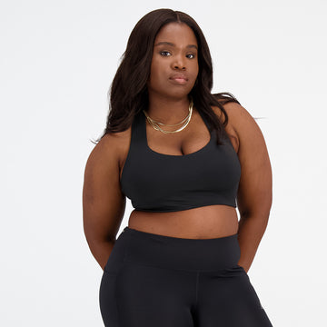New Balance Black Woman's Sports Bra-WB01032
