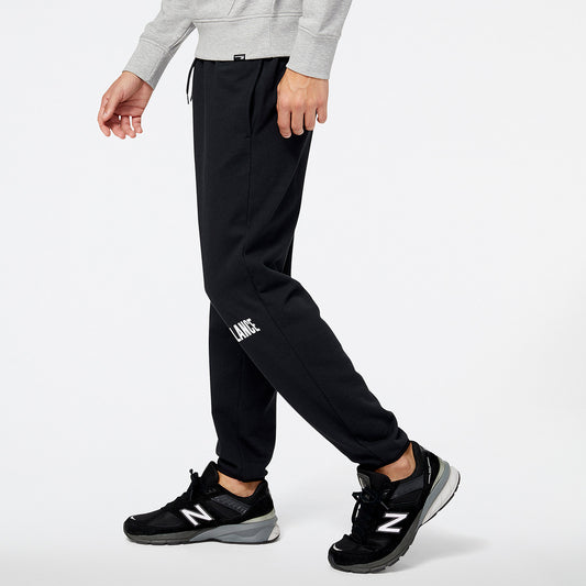 New Balance Black Man's Trackpant-MP23900
