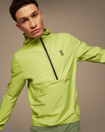 ON Men Yellow Polyester Blend Hoodie Anorak