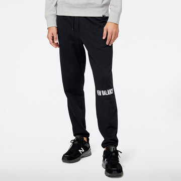 New Balance Black Man's Trackpant-MP23900