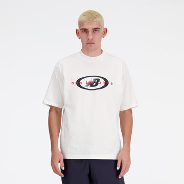New Balance White Man's Tshirt-MT33558