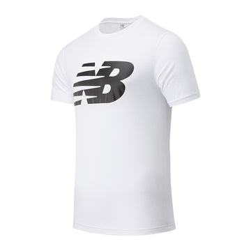 NEW BALANCE MENS WHITE  S/S TOP(MT03919)