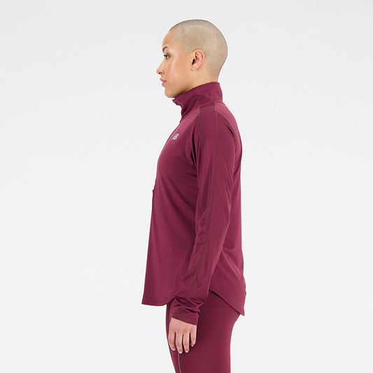New Balance Women's Nb Burgundy L/S Top